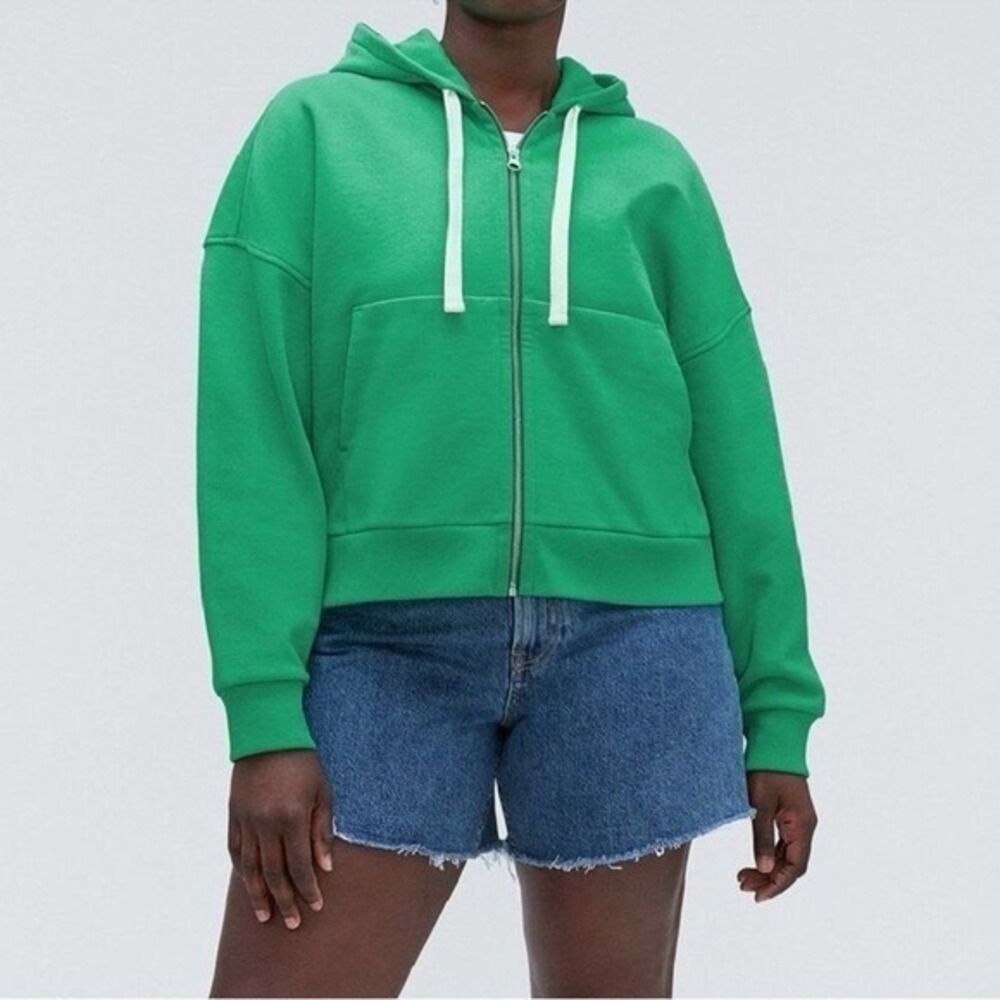 Everlane The Track Organic Cotton Hoodie Mint Green organic cotton small NEW - Picture 2 of 15